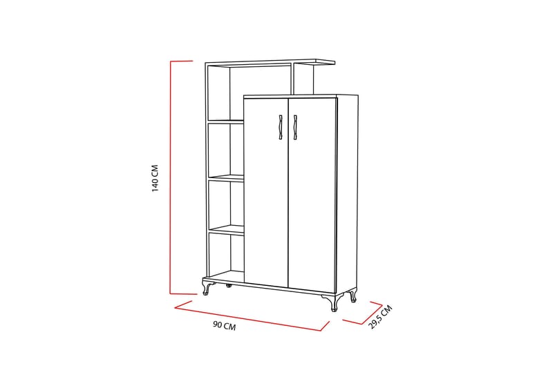 Decorotika Bogreol 90 cm i Malet Træ - Hvid - Opbevaring - Hylder & Reoler - Bogreol