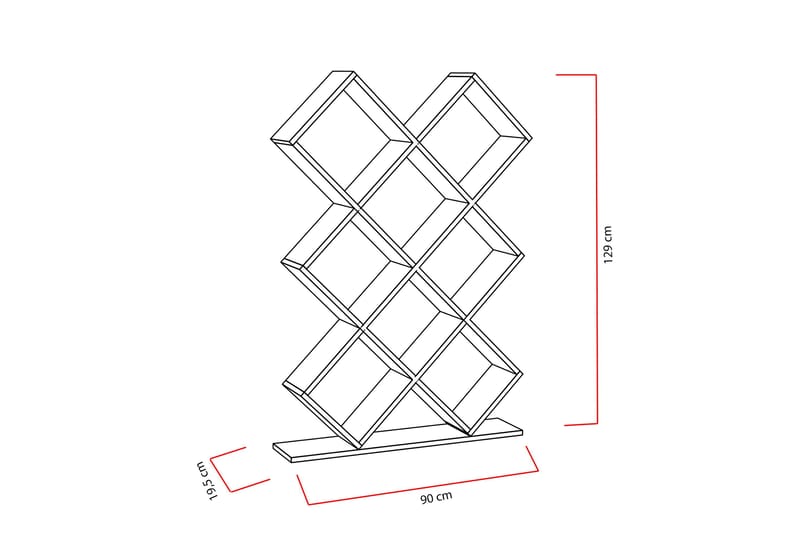 Decorotika Bogreol 90 cm i Malet Træ - Hvid - Opbevaring - Hylder & Reoler - Bogreol