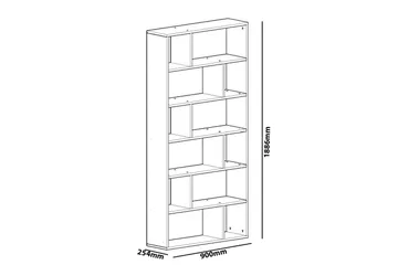 Decorotika Bogreol 90 cm i Malet Træ - Hvid - Opbevaring - Hylder & Reoler - Bogreol