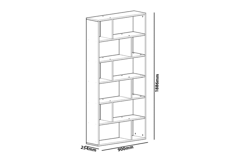Decorotika Bogreol 90 cm i Malet Træ - Hvid - Opbevaring - Hylder & Reoler - Bogreol