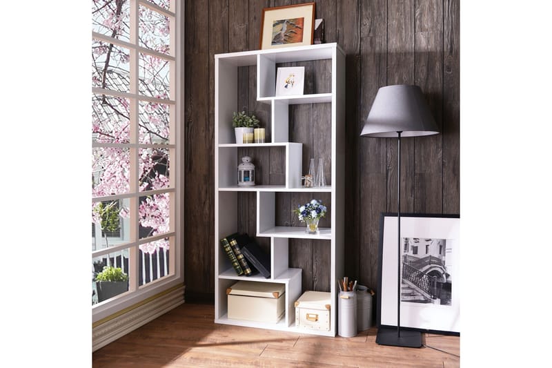 Decorotika Bogreol i Træ - Hvid - Opbevaring - Hylder & Reoler - Bogreol