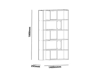Decorotika Udtrækkelig Reol 140 cm i Malet Træ - Hvid - Opbevaring - Hylder & Reoler - Bogreol