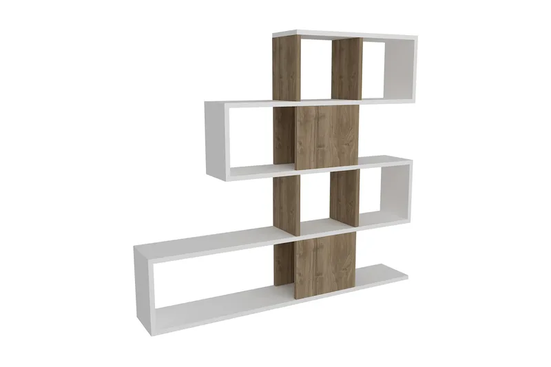 Decorta bogreol, Hvid / valnød