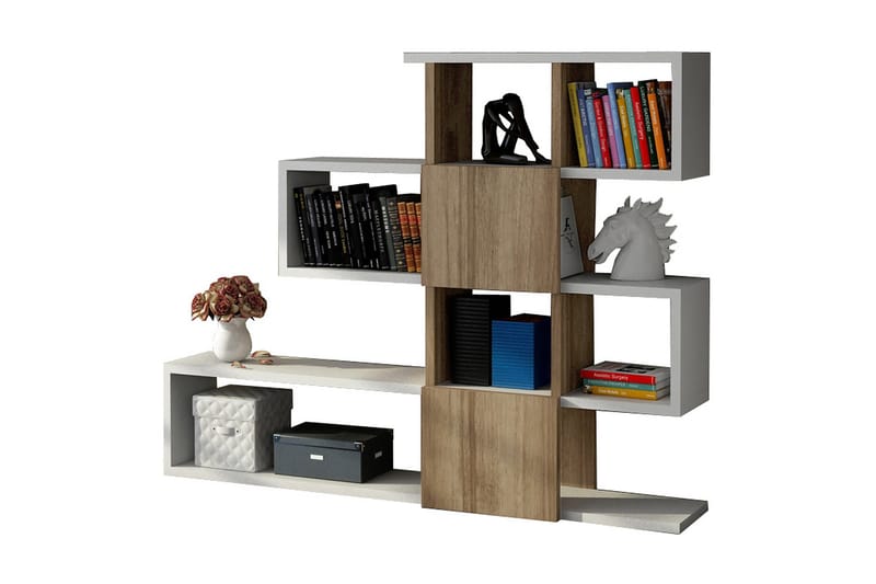Decorta Bogreol i Træ - Hvid|Brun - Opbevaring - Hylder & Reoler - Bogreol