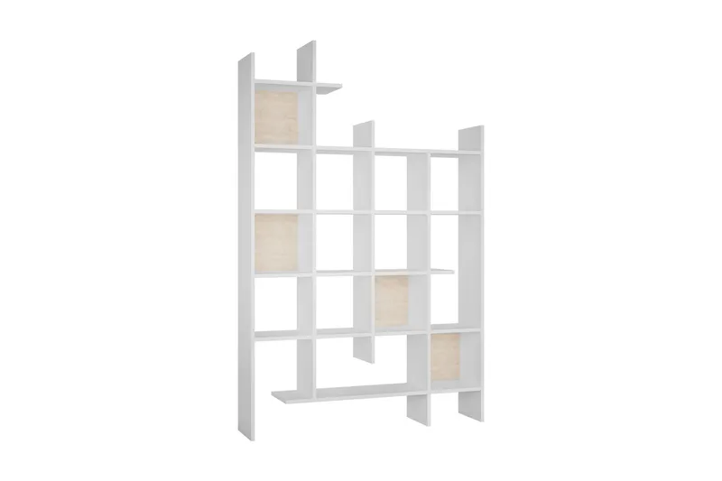 Decorta Reol 122 cm i Malet Træ, Hvid