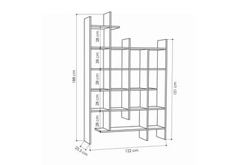 Decorta Reol 122 cm i Malet Træ - Hvid - Opbevaring - Hylder & Reoler - Bogreol