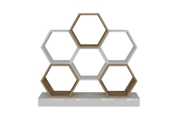 Desgrar Bogreol 120x109 cm i Eg - Hvid - Opbevaring - Hylder & Reoler - Bogreol