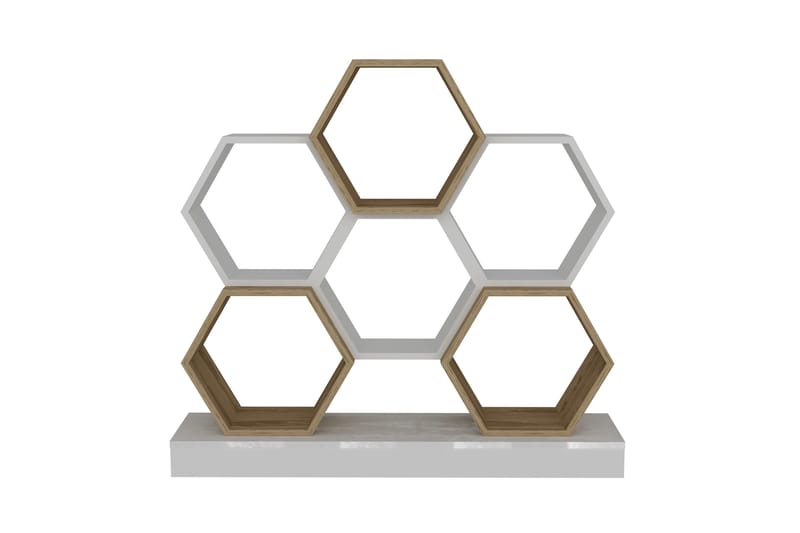 Desgrar Bogreol 120x109 cm i Eg - Hvid - Opbevaring - Hylder & Reoler - Bogreol