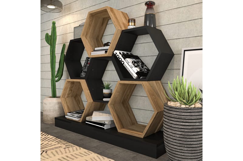 Desgrar Bogreol 120x109 cm - Sort - Opbevaring - Hylder & Reoler - Bogreol