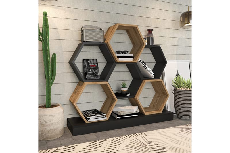 Desgrar Bogreol 120x109 cm - Sort - Opbevaring - Hylder & Reoler - Bogreol