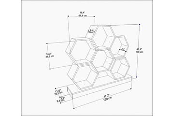 Desgrar Bogreol 120x109 cm - Sort - Opbevaring - Hylder & Reoler - Bogreol