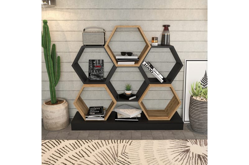 Desgrar Bogreol 120x109 cm - Sort - Opbevaring - Hylder & Reoler - Bogreol