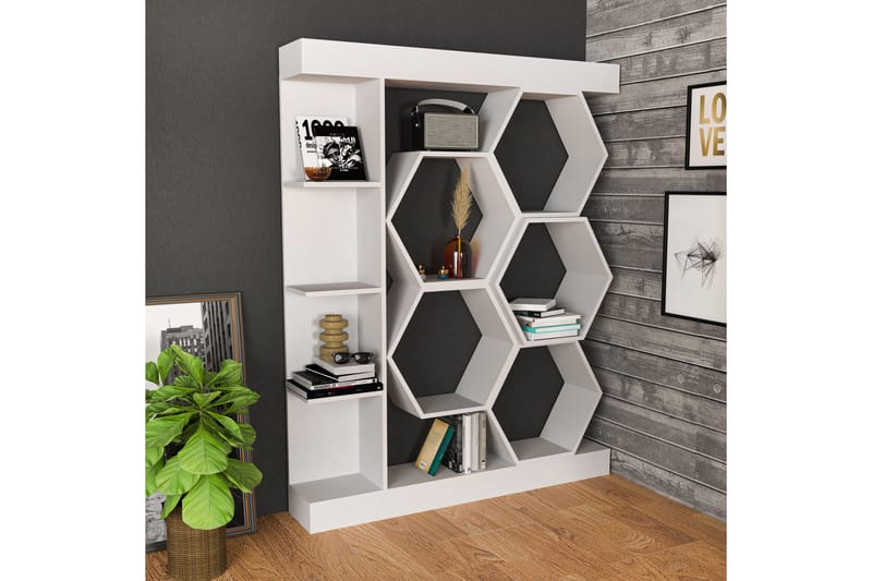 Desgrar Bogreol 140x177,4 cm - Hvid - Opbevaring - Hylder & Reoler - Bogreol