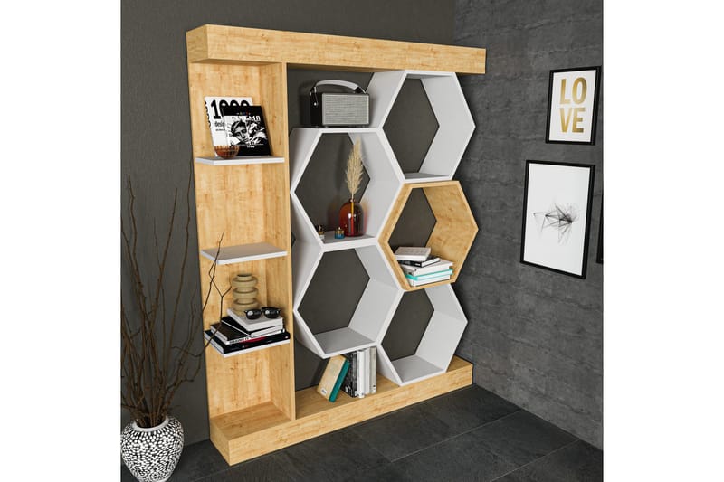 Desgrar Bogreol 140x177,4 cm - Hvid - Opbevaring - Hylder & Reoler - Bogreol