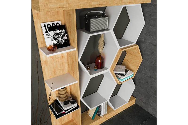 Desgrar Bogreol 140x177,4 cm - Hvid - Opbevaring - Hylder & Reoler - Bogreol