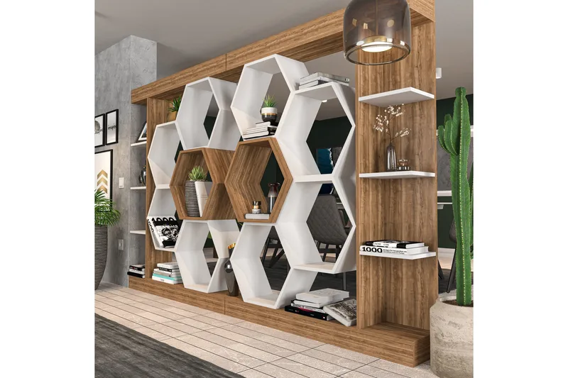 Desgrar Bogreol 140x177,4 cm - Hvid - Opbevaring - Hylder & Reoler - Bogreol