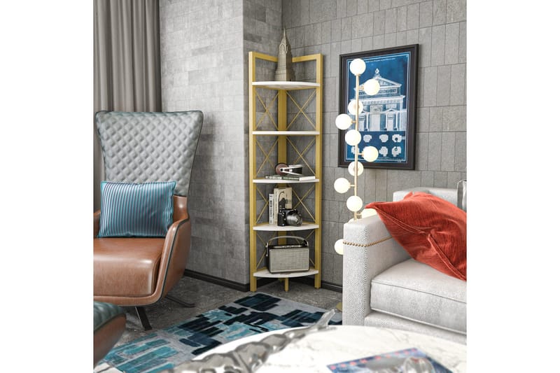 Desgrar Bogreol 30,5x160 cm - Guld - Opbevaring - Hylder & Reoler - Bogreol