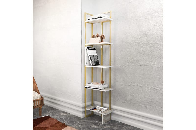 Desgrar Bogreol 45,2x180 cm - Hvid - Opbevaring - Hylder & Reoler - Bogreol