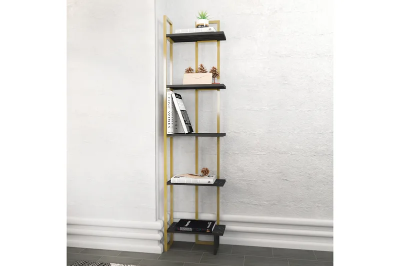 Desgrar Bogreol 45,2x180 cm - Sort - Opbevaring - Hylder & Reoler - Bogreol