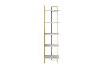Desgrar Bogreol 45.2x180 cm i Træ med Metalramme - Hvid - Opbevaring - Hylder & Reoler - Bogreol