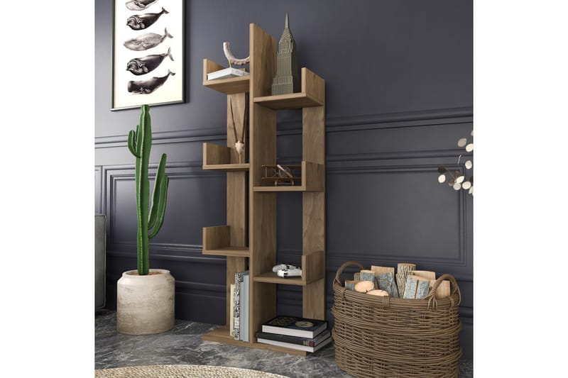 Desgrar Bogreol 50x173 cm - Brun - Opbevaring - Hylder & Reoler - Bogreol