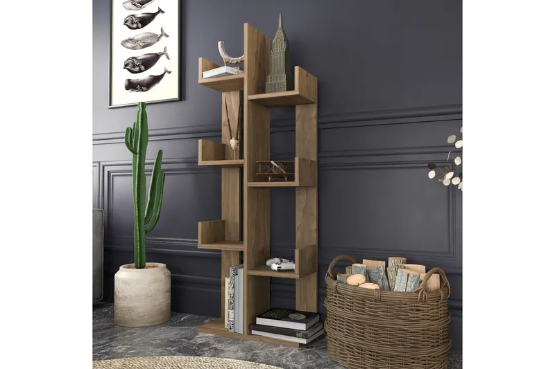 Desgrar Bogreol 50x173 cm - Brun - Opbevaring - Hylder & Reoler - Bogreol