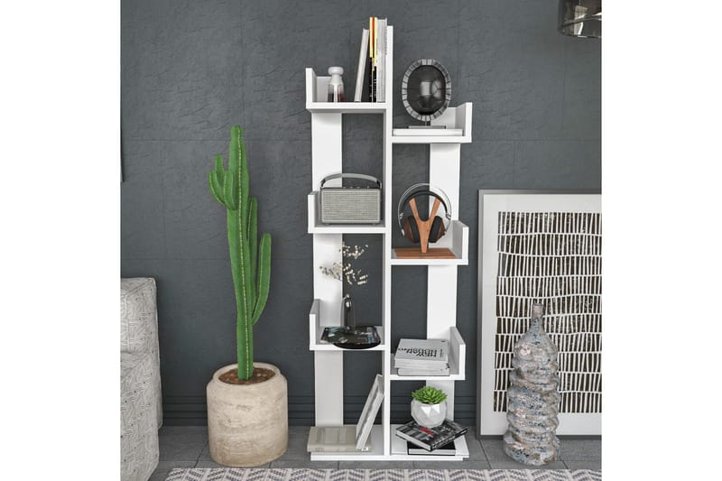 Desgrar Bogreol 50x173 cm i Malet Træ - Hvid - Opbevaring - Hylder & Reoler - Bogreol