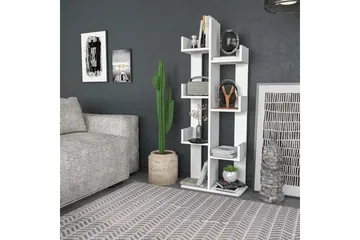Desgrar Bogreol 50x173 cm i Malet Træ - Hvid - Opbevaring - Hylder & Reoler - Bogreol