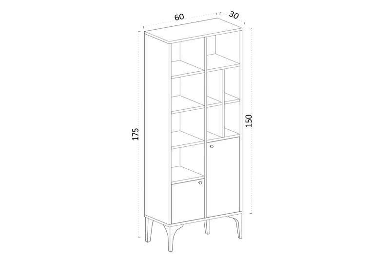 Desgrar Bogreol 60x175 cm - Blå - Opbevaring - Hylder & Reoler - Bogreol