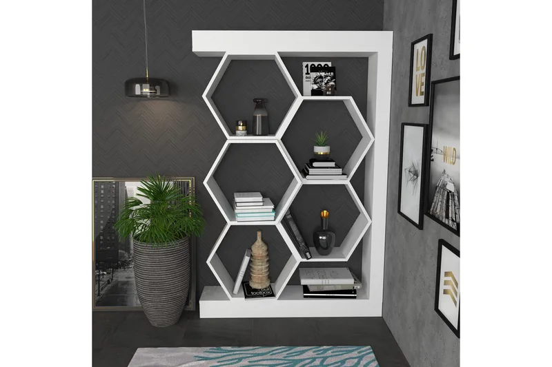 Desgrar Bogreol 90x140 cm - Hvid - Opbevaring - Hylder & Reoler - Bogreol