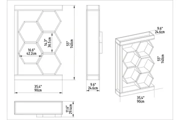 Desgrar Bogreol 90x140 cm - Hvid - Opbevaring - Hylder & Reoler - Bogreol