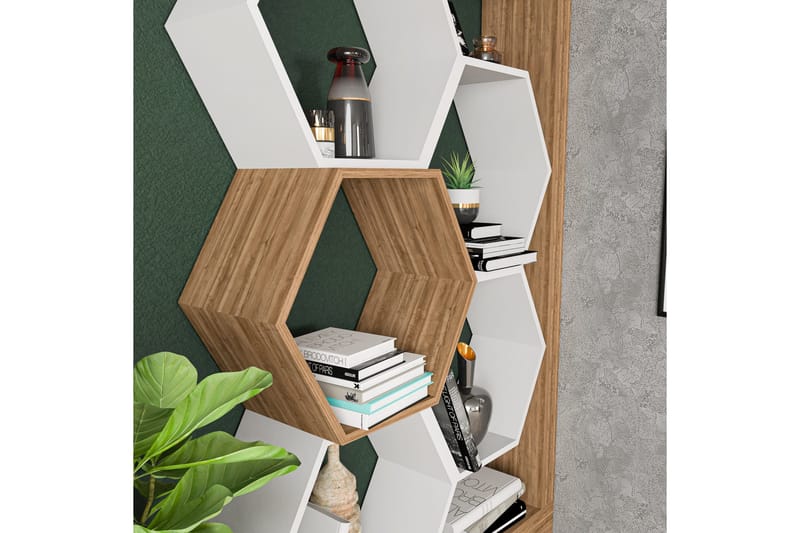 Desgrar Bogreol 90x140 cm i Eg - Hvid - Opbevaring - Hylder & Reoler - Bogreol