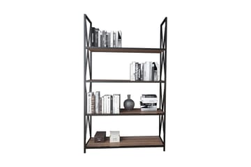 Desgrar Bogreol 94x150 cm i Metal med Træplade - Sort - Opbevaring - Hylder & Reoler - Bogreol
