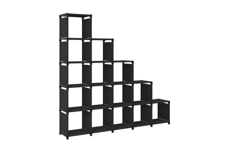 Displayreol Med 15 Kubeformede Rum 103x30x175,5 cm Stof Sort - Opbevaring - Hylder & Reoler - Bogreol