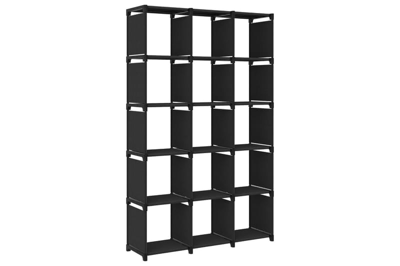 Displayreol Med 15 Kubeformede Rum 103x30x175,5 cm Stof Sort - Opbevaring - Hylder & Reoler - Bogreol
