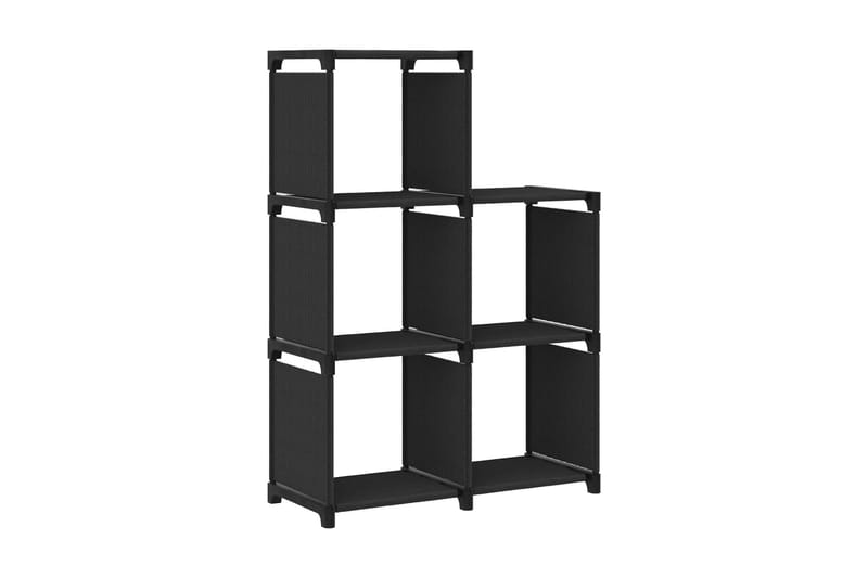 Displayreol Med 5 Kubeformede Rum 103x30x72,5 cm Stof Sort - Opbevaring - Hylder & Reoler - Bogreol