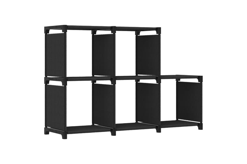 Displayreol Med 5 Kubeformede Rum 103x30x72,5 cm Stof Sort - Opbevaring - Hylder & Reoler - Bogreol