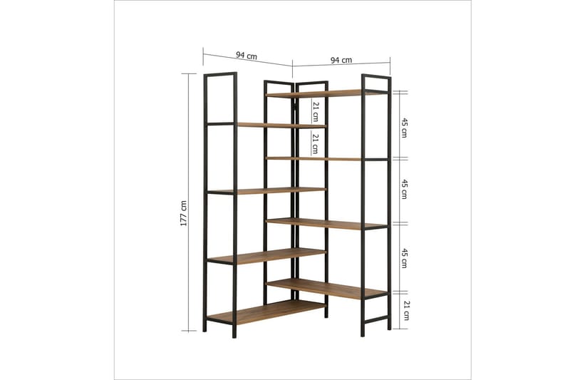 Edra Bogreol 94 cm - Brun/Sort - Opbevaring - Hylder & Reoler - Bogreol