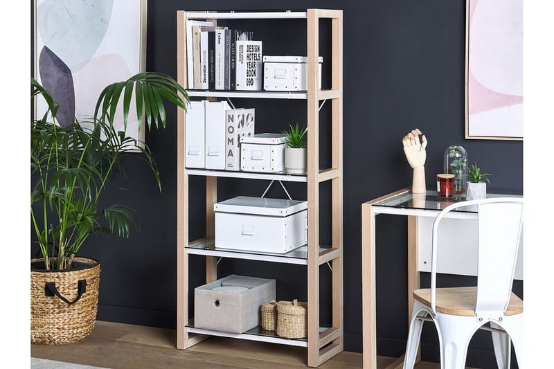 Ejenks Reol 68x30 cm - Hvid/Lyst Træ - Opbevaring - Hylder & Reoler - Bogreol