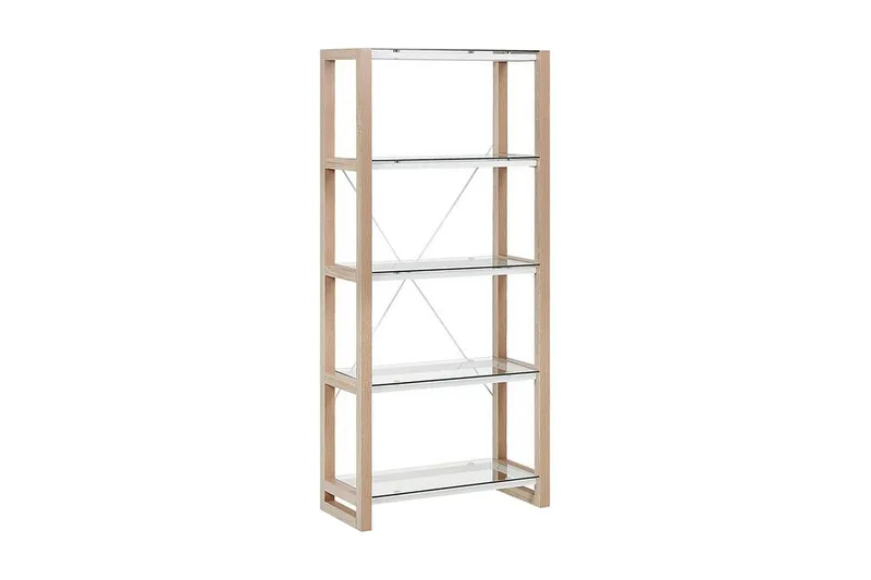 Ejenks Reol 68x30 cm, Hvid/Lyst Træ