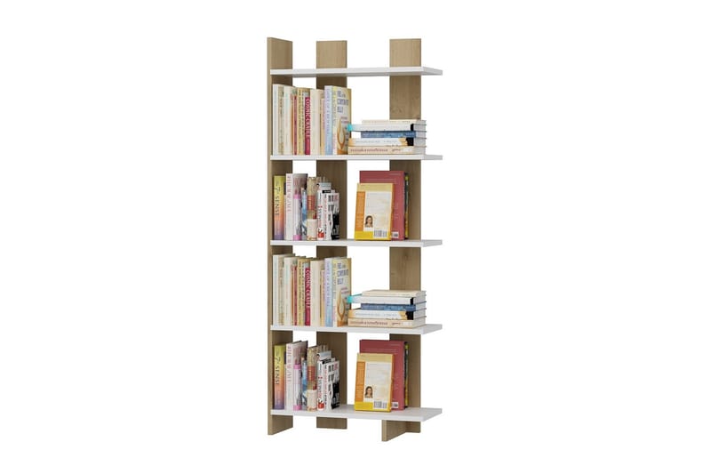 Elas Bogreol 62x25 cm Hvid/Brun - Hanah Home - Opbevaring - Hylder & Reoler - Bogreol