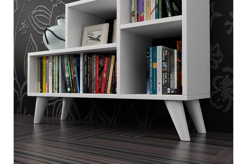 Elegancia Bogreol 106 cm i Malet Træ - Hvid - Opbevaring - Hylder & Reoler - Bogreol