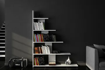 Elegancia Bogreol 120 cm i Malet Træ - Hvid - Opbevaring - Hylder & Reoler - Bogreol
