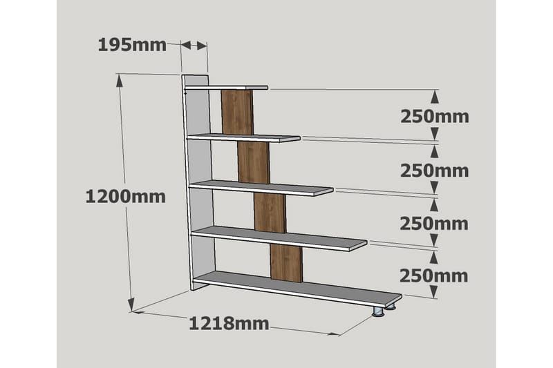 Elegancia Bogreol 120 cm i Malet Træ - Hvid - Opbevaring - Hylder & Reoler - Bogreol