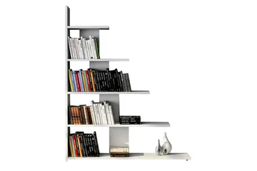 Elegancia Bogreol 120 cm i Malet Træ - Hvid - Opbevaring - Hylder & Reoler - Bogreol