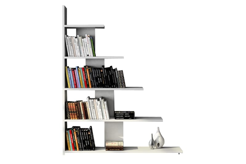 Elegancia Bogreol 120 cm i Malet Træ - Hvid - Opbevaring - Hylder & Reoler - Bogreol