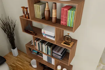 Elegancia Bogreol 90 cm i Mørkt Træ - Brun - Opbevaring - Hylder & Reoler - Bogreol