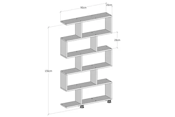 Elegancia Bogreol 90 cm i Mørkt Træ - Brun - Opbevaring - Hylder & Reoler - Bogreol