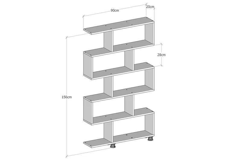 Elegancia Bogreol 90 cm i Mørkt Træ - Brun - Opbevaring - Hylder & Reoler - Bogreol