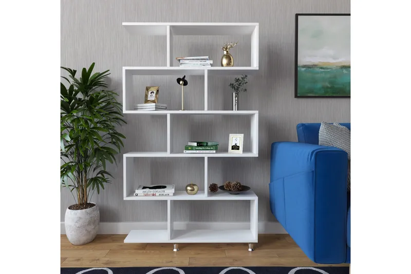 Elegancia Bogreol 90 cm i Malet Træ - Hvid - Opbevaring - Hylder & Reoler - Bogreol